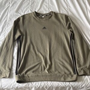 Adidas Men's Khaki Green Crewneck Sweater